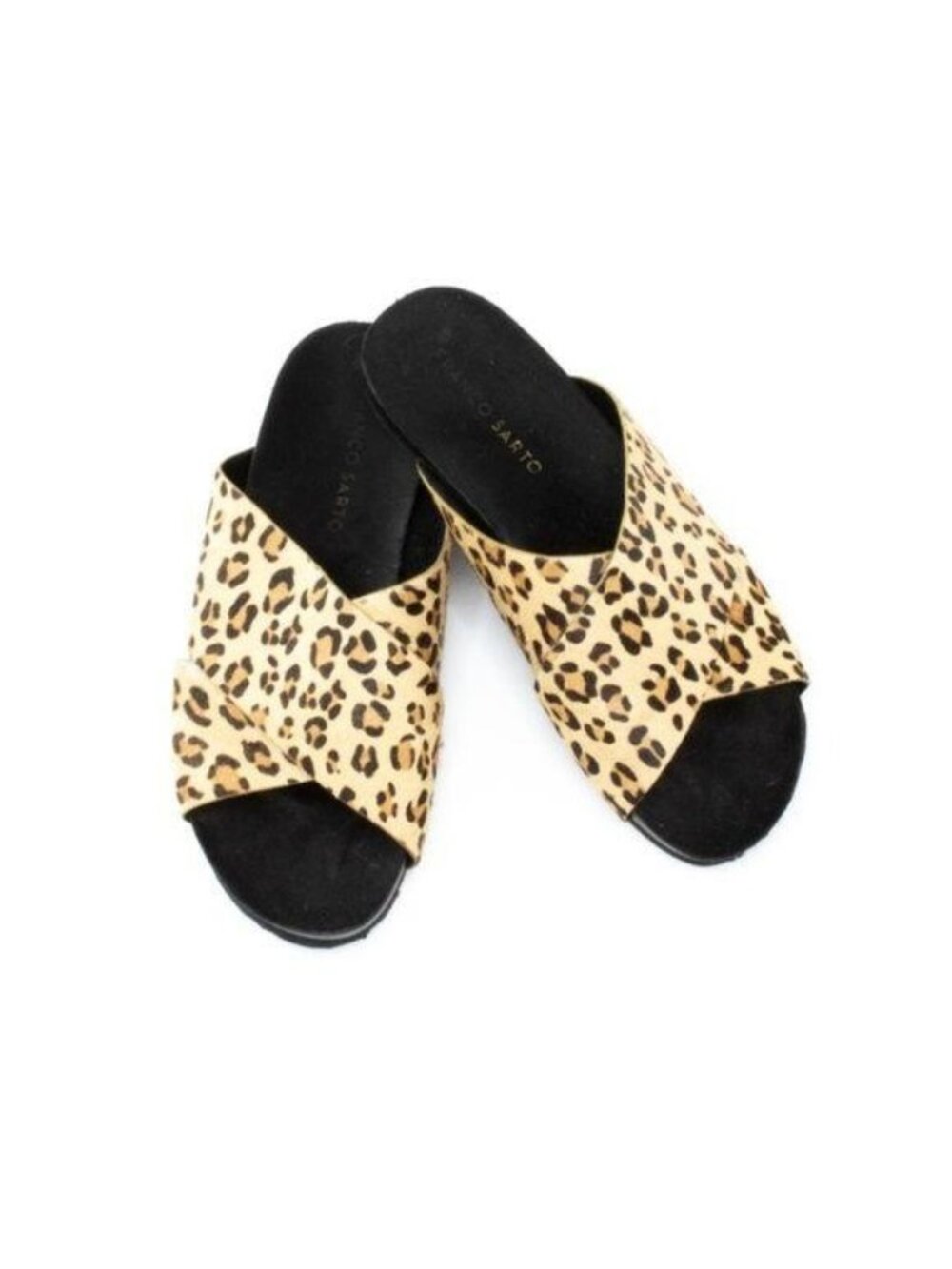 Franco Sarto Leopard Print Slip-On Sandals